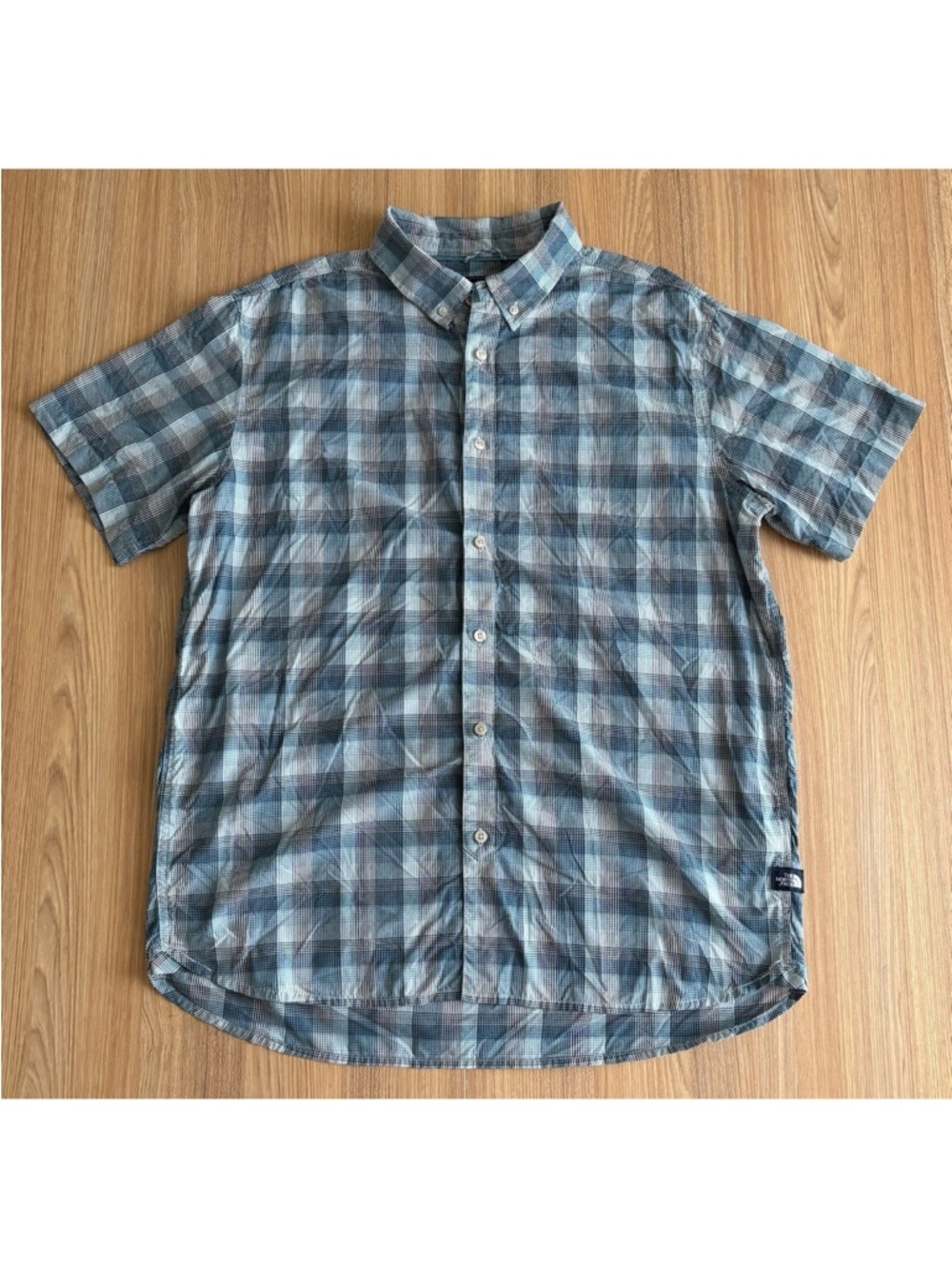 The North Face Monanock Shirt Mens XL Storm Blue Pluto Plaid Performance Outdoor